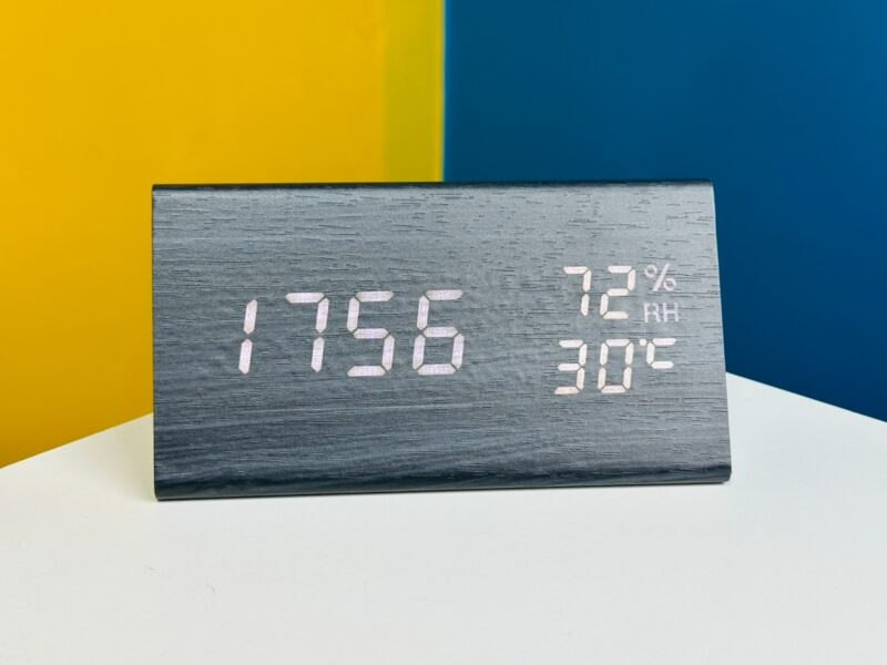 Triangle Wooden Style Digital Led Clock